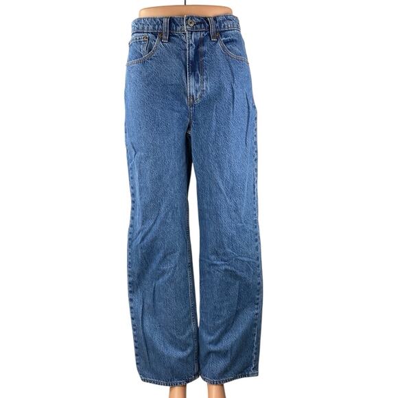 Abercrombie & Fitch Denim - Abercrombie & Fitch The Loose Blue High Rise Wide Leg Baggy Denim Jeans Size 26